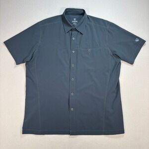 Kuhl Renegate Shirt Mens L Blue Tufflex Pocket Comfort Stretch Button Up Outdoor